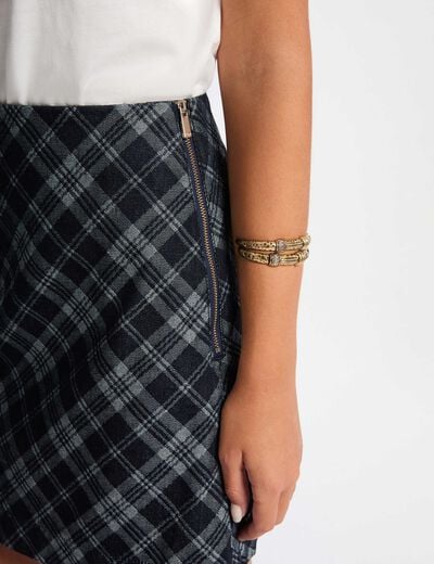 Short A-line skirt raw denim women