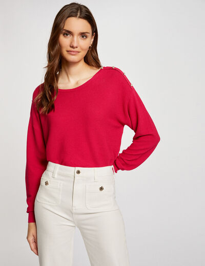 Long-sleeved jumper with open back medium pink ladies'