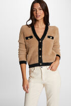 Jumper with fluffy knit camel women