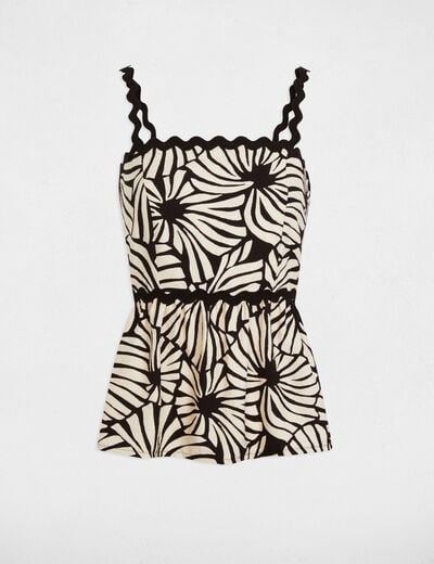 Printed top with straps multicolor women
