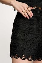 Wide leg lace shorts black women