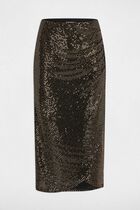 Fitted wrap skirt gold yellow women