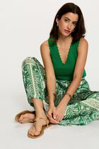 Fitted V-neck sweater meadow green women