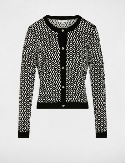 Cropped jacquard sweater black women