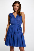 Mini loose dress electric blue women