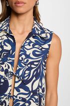 Chemise sans manches imprimée multicolore femme