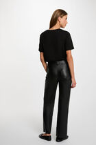 Straight t-shirt with round neck black women