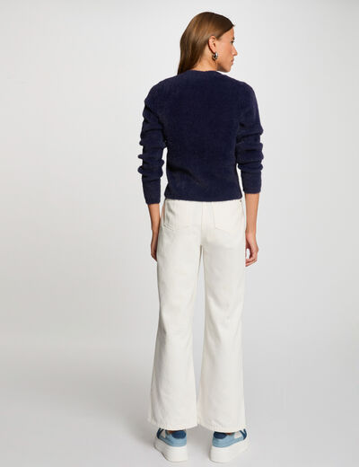 Long-sleeved cardigan navy blue women