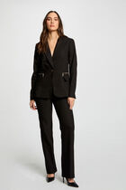 Waisted jacket zipped details black women