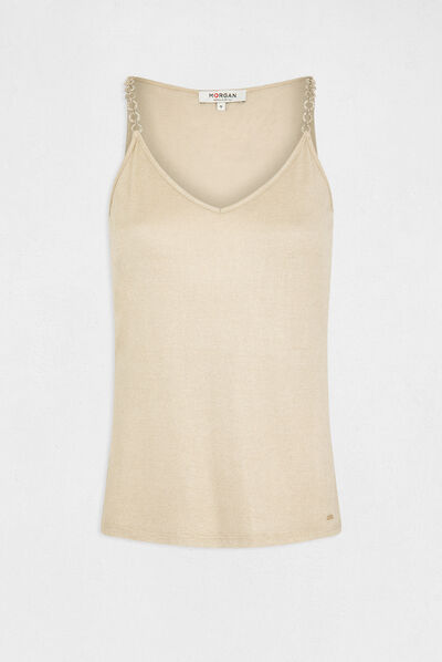 Vest top thin straps with chains sand ladies'
