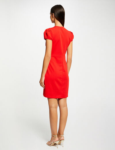Wrap dress with buckle red ladies'