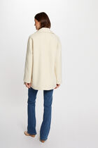 Straight buttoned coat ivory women