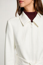 Zipped long coat white women