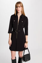 Zipped fitted short dress black women