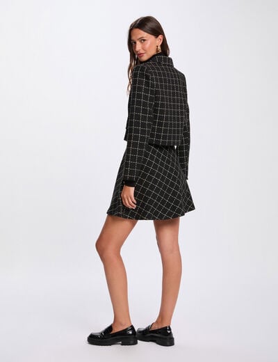 Fitted cropped jacket black women