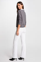 Pull col chemise gris clair femme