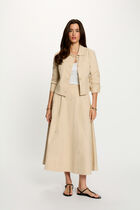 Cropped studded jacket beige women