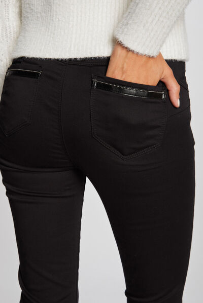 Slim standard-waisted trousers black ladies'
