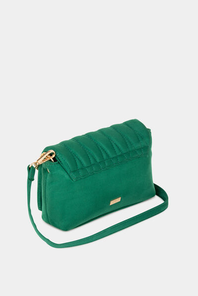 Quilted bag with buckle green ladies'