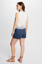 Sleeveless lace top ecru women