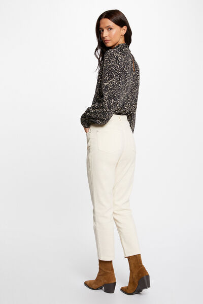 Long-sleeved blouse abstract print multico ladies'