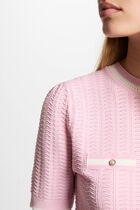Short-sleeved jumper pastel pink women