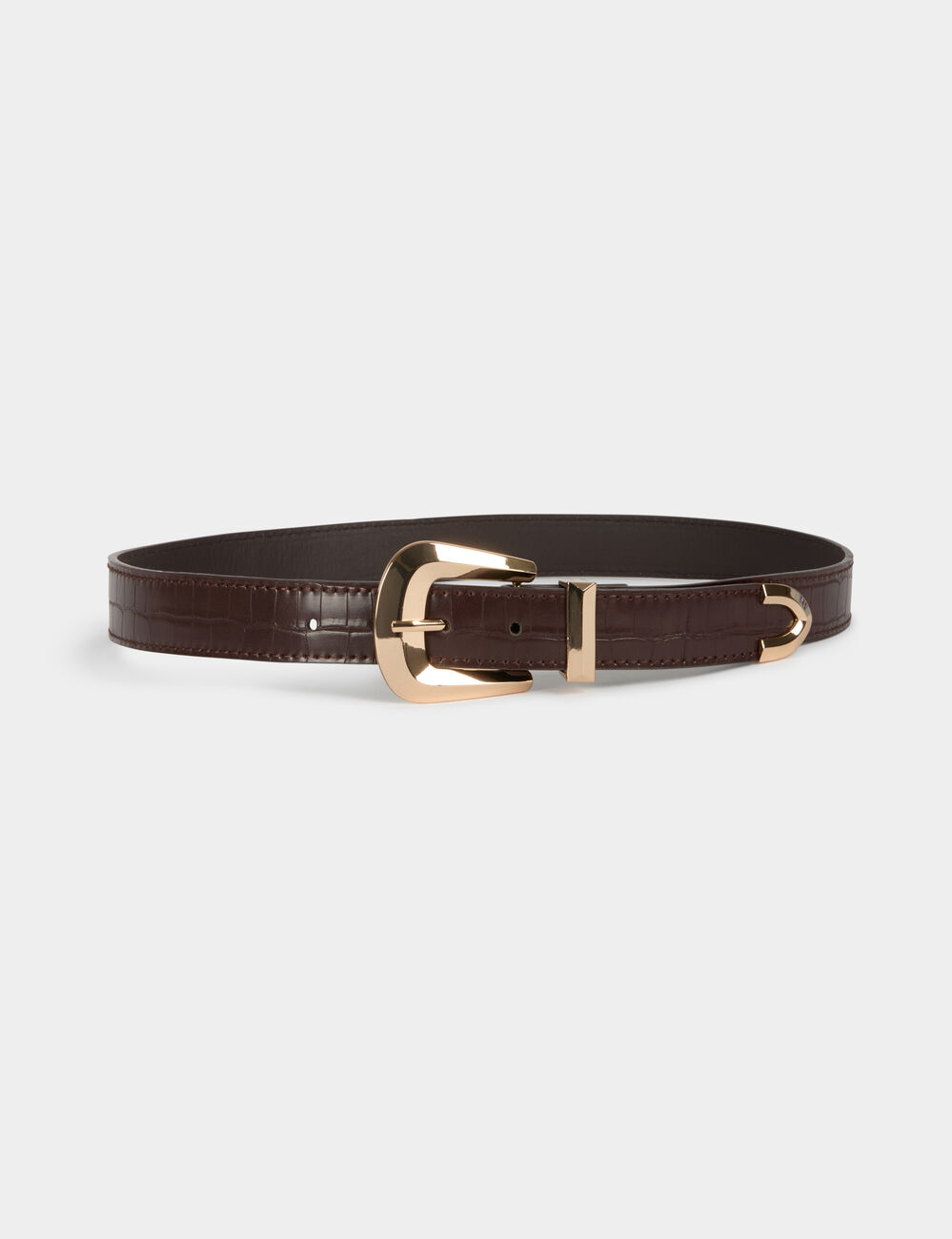 Belt croc effect bordeaux women