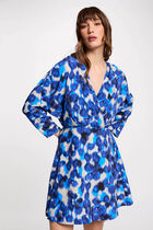 Printed mini skater dress multicolor women