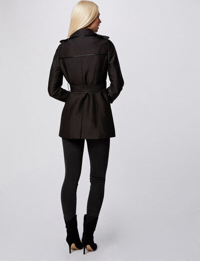 Straight belted trenchcoat black women
