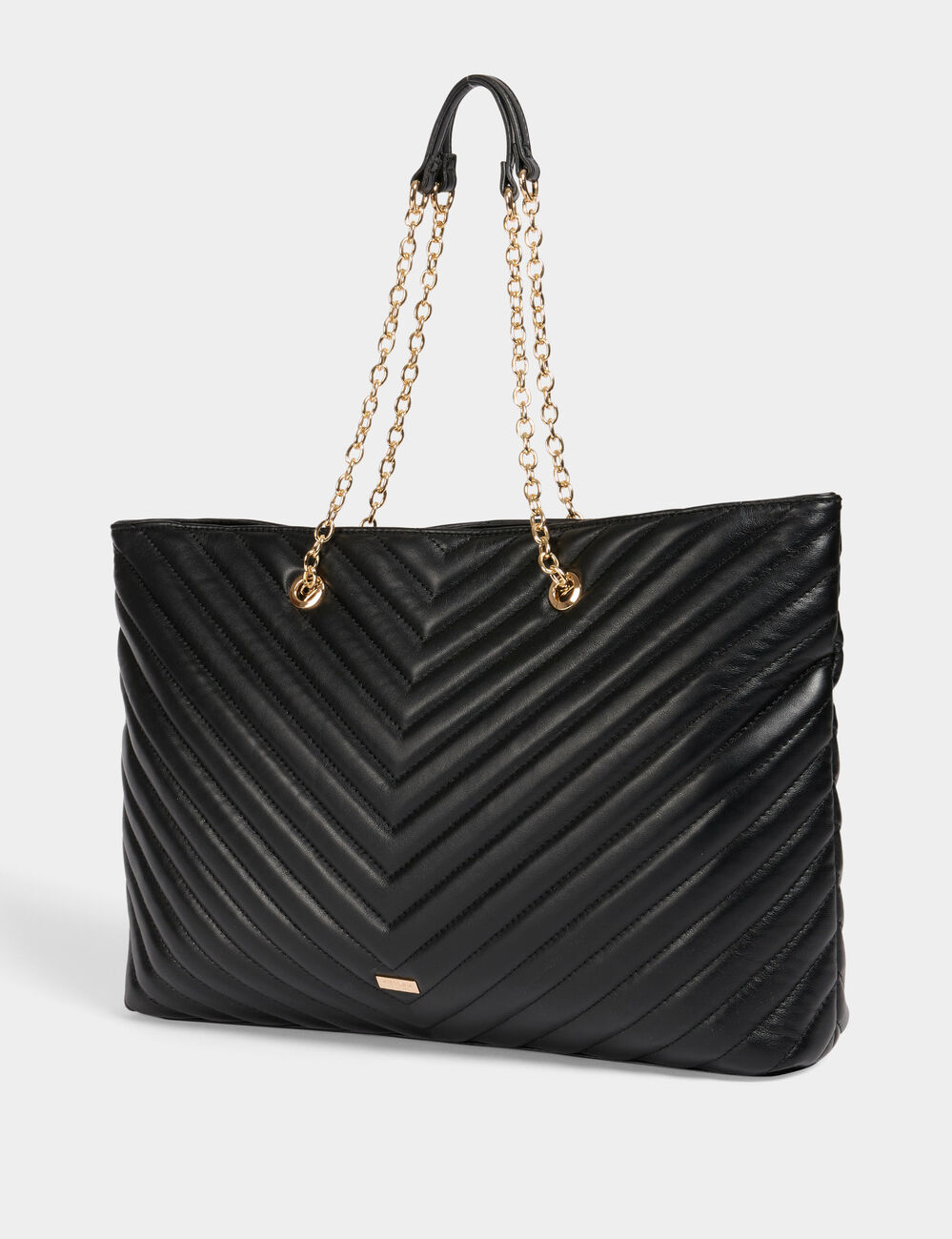 Sac cabas matelassé noir femme