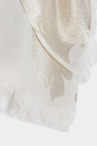 Metallic thread scarf ivory women