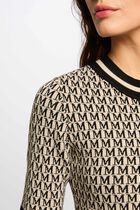 Robe tricot courte ajustée sable femme
