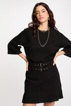 Mini skirt with fringes black women