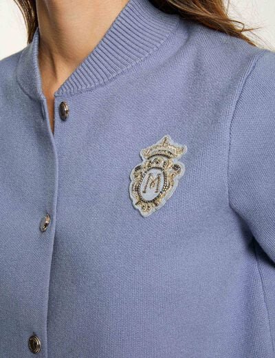 Teddy high neck sweater blue women
