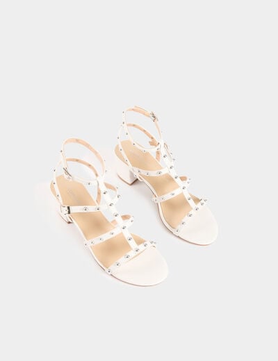 Sandals heels and studs white women