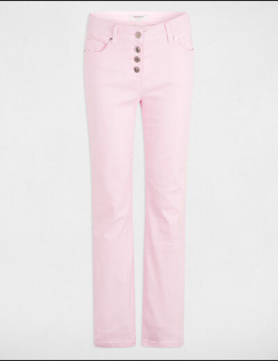 Buttoned bootcut trousers pastel pink women