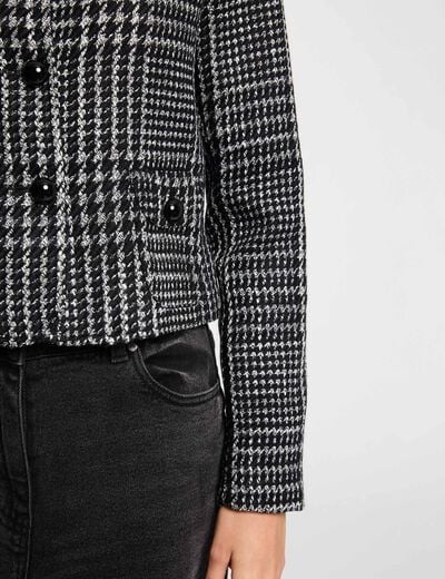 Tweed jacket with round neck multicolor women