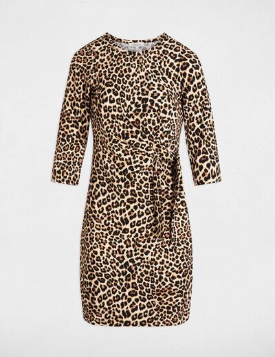 Printed fitted mini dress multicolor women