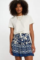 Jupe courte imprimée multicolore femme