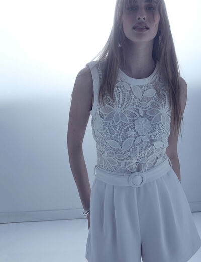 Laced playsuit white women