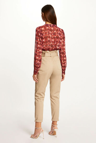 Long-sleeved shirt abstract print multico ladies'
