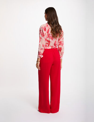 Flowy wide-leg trousers red women