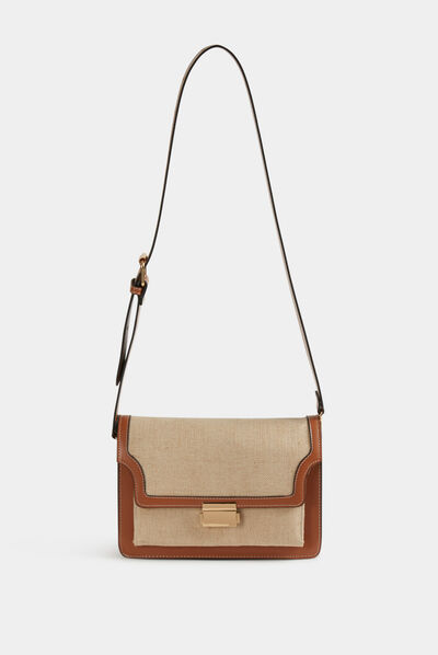 Flap bag with strap chestnut brown ladies'