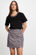 Mini tweed skirt multicolor women
