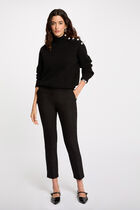 Pantalon cigarette 7/8ème noir femme