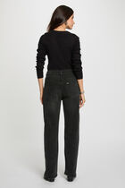 Round neck lace sweater black women