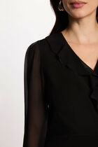 Sheer dress with V-neck black women