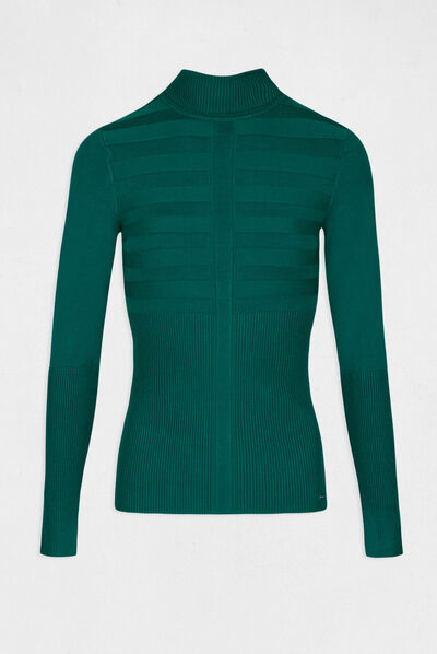 Long-sleeved jumper turtleneck green ladies'
