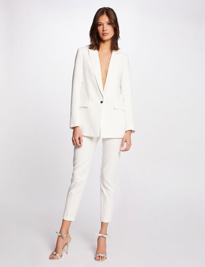 Cropped cigarette trousers ivory women