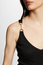 Vest top with thin straps black women